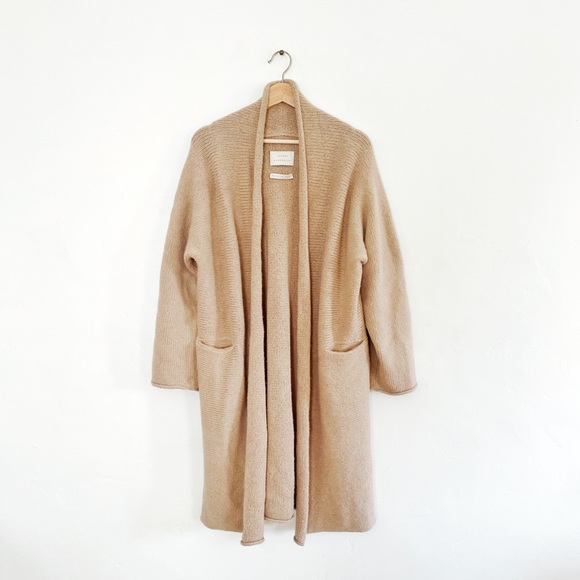 Lauren Manoogian Baby Alpaca Beige Roll Cardigan - Picture 5 of 14